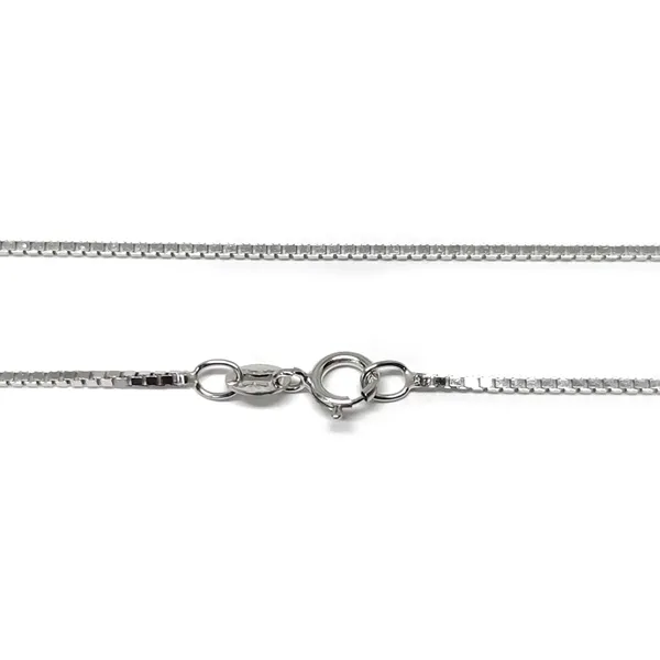 Box (Venetian) Chain 1mm 45cm — 14K White Gold